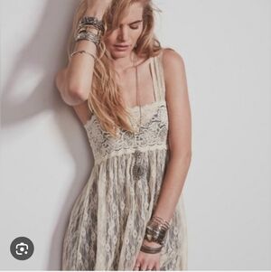 NWT Intimately Free People Romance In The Air Lace Dress Ivory Tea